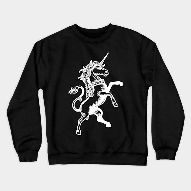 Vintage Unicorn Shirt Funny Magic T-Shirt in White design Crewneck Sweatshirt by PolygoneMaste